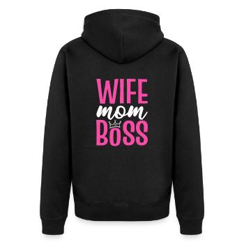 Épouse Maman Boss Journée internationale de la femme - Veste à capuche bio Premium Unisexe - noir - Dos - Nico (187cm)