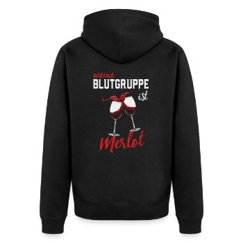 Mon groupe sanguin est Merlot Funny Wine Winemaker - Veste à capuche bio Premium Unisexe - noir - Dos - Nico (187cm)
