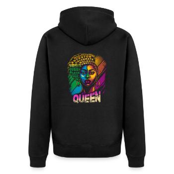 Juneteenth BLM Black Pride Woman Stark Black - Veste à capuche bio Premium Unisexe - noir - Dos - Nico (187cm)