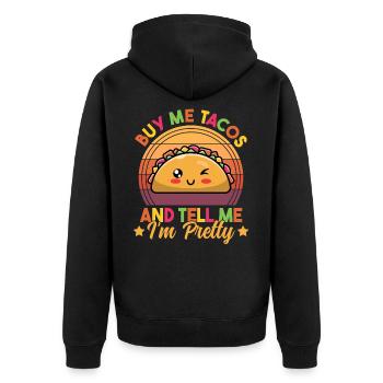 Achetez-moi des tacos et dites-moi que je suis assez mignon - Veste à capuche bio Premium Unisexe - noir - Dos - Nico (187cm)