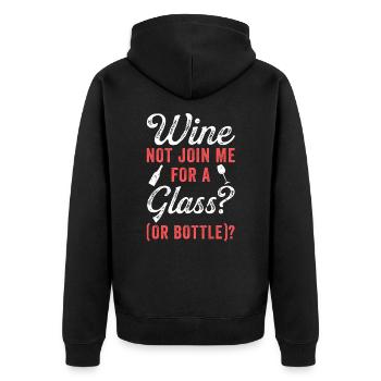 Weintrinken Weinverkostung Weinliebhaber - Unisex Premium Bio Zip Hoodie - Schwarz - Hinten - Nico (187cm)
