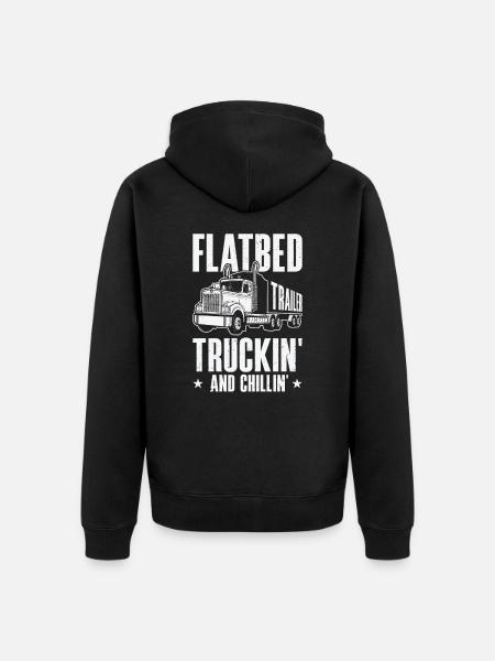 Autista di camion a pianale Autista di camion - Felpa con cappuccio ecologica premium unisex - nero