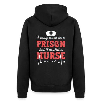 Correctional Nurse Nursing Correction Officer - Unisex Premium Organic Zip Hoodie - black - Back - Nico (187cm)