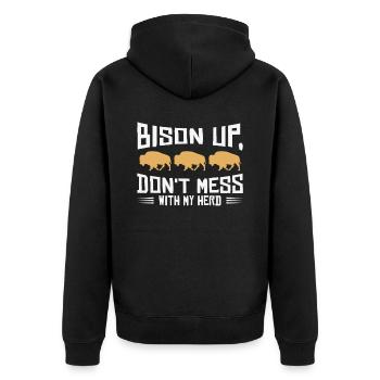 Journée mondiale de la conservation Rétro-Bison Wildlife Animal Welfare - Veste à capuche bio Premium Unisexe - noir - Dos - Nico (187cm)