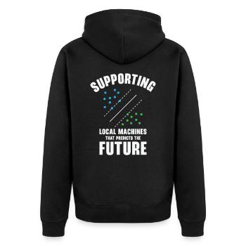 Support Vector Machines Programmierer Künstliche - Unisex Premium Bio Zip Hoodie - Schwarz - Hinten - Nico (187cm)