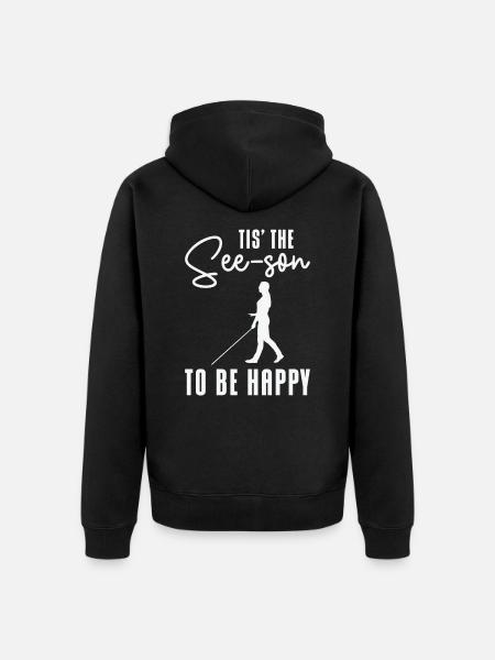 Braille Blind Blindness Awareness Visually - Unisex Premium Organic Zip Hoodie - black