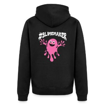 Slime Nerd Glasses Cute Adorable for Slime Maker - Unisex Premium Organic Zip Hoodie - black - Back - Nico (187cm)