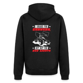 Sprint Car Dirt Track Racing - Unisex Premium Organic Zip Hoodie - black - Back - Nico (187cm)