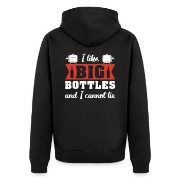 Weintrinken Weinverkostung Weinliebhaber - Unisex Premium Bio Zip Hoodie - Schwarz - Hinten - Nico (187cm)