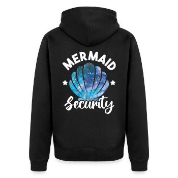 Mermaid Security Seashell Mermaid Squad Anniversaire - Veste à capuche bio Premium Unisexe - noir - Dos - Nico (187cm)