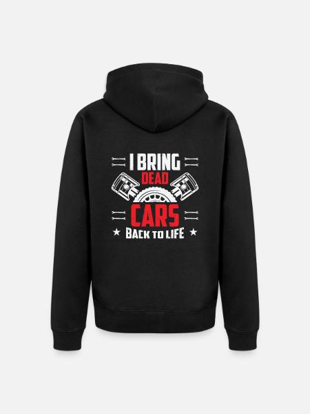 Car Mechanic Auto Engine Repair - Unisex Premium Organic Zip Hoodie - black
