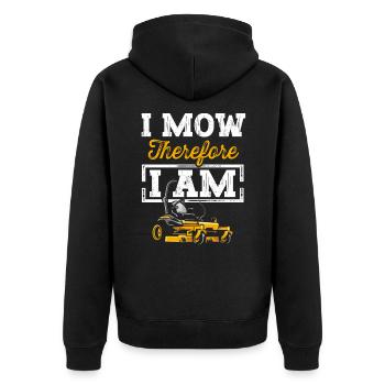 Lawn Mower Mowing Landscaping Landscaper - Unisex Premium Organic Zip Hoodie - black - Back - Nico (187cm)