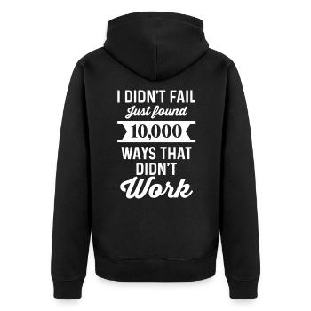 Unternehmer Unternehmen Unternehmertum - Unisex Premium Bio Zip Hoodie - Schwarz - Hinten - Nico (187cm)