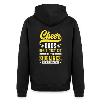 Cheerleader Proud Cheer Dad Cheerleading Beer - Unisex Premium Organic Zip Hoodie - black - Back - Nico (187cm)