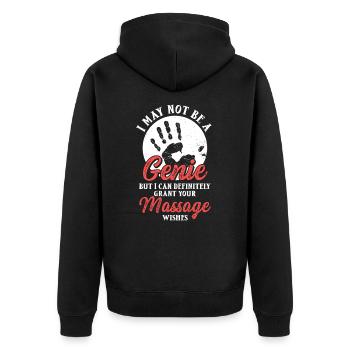 Massagetherapeutin Therapie lizenzierter Masseur - Unisex Premium Bio Zip Hoodie - Schwarz - Hinten - Nico (187cm)