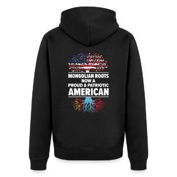 Né en Mongolie Mongolie Américains USA - Veste à capuche bio Premium Unisexe - noir - Dos - Nico (187cm)