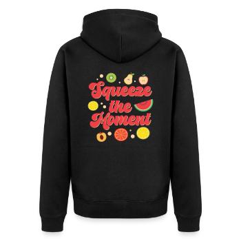 Fruchtig Weihnachten Urlaub Gesund Winter Saison - Unisex Premium Bio Zip Hoodie - Schwarz - Hinten - Nico (187cm)