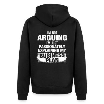 Unternehmer Unternehmen Unternehmertum - Unisex Premium Bio Zip Hoodie - Schwarz - Hinten - Nico (187cm)