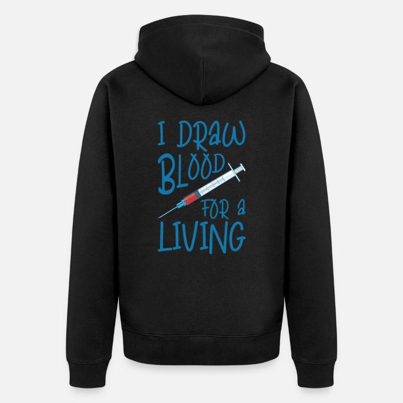 Phlebotomist Phlebotomie Krankenschwester Tech - Unisex Premium Bio Zip Hoodie - Schwarz