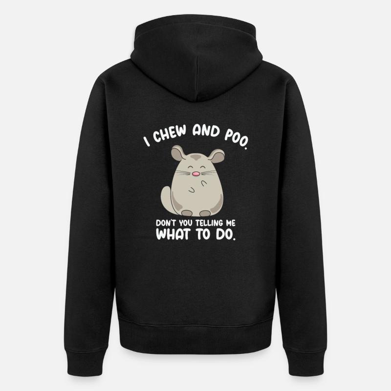 Chinchilla Mignon Pet Chinchilla - Veste à capuche bio Premium Unisexe - noir