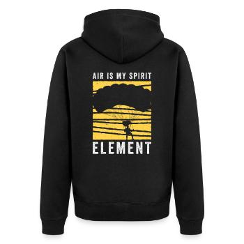 Fallschirmspringen Fallschirmspringer - Unisex Premium Bio Zip Hoodie - Schwarz - Hinten - Nico (187cm)