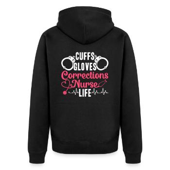 Correctional Nurse Nursing Correction Officer - Unisex Premium Organic Zip Hoodie - black - Back - Nico (187cm)