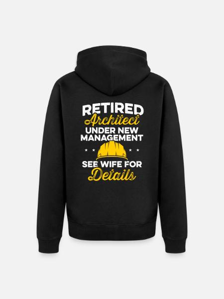 Retired Architect Architecture Retirement - Unisex Premium Organic Zip Hoodie - black