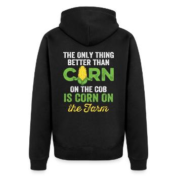 Corn Agriculture Crops Farming Farmer - Unisex Premium Organic Zip Hoodie - black - Back - Nico (187cm)
