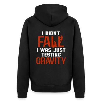 Cell Tower Climber Climbing Technician - Unisex Premium Organic Zip Hoodie - black - Back - Nico (187cm)