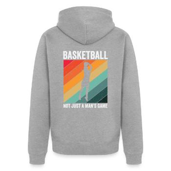 Internationaler Frauentag Basketball - Unisex Premium Bio Zip Hoodie - Grau meliert - Hinten - Nico (187cm)