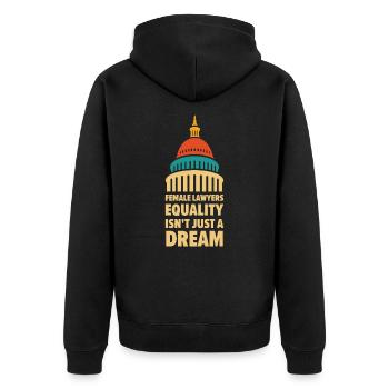 Internationaler Frauentag Juristin - Unisex Premium Bio Zip Hoodie - Schwarz - Hinten - Nico (187cm)
