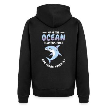 Journée mondiale des animaux Requins Bien-être animal Faune marine - Veste à capuche bio Premium Unisexe - noir - Dos - Nico (187cm)
