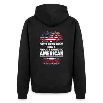 Né au Costa Rica Costa Rica États-Unis - Veste à capuche bio Premium Unisexe - noir - Dos - Nico (187cm)
