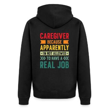 Caregiver Nurse Nursing Caregiving - Unisex Premium Organic Zip Hoodie - black - Back - Nico (187cm)