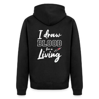 Phlebotomist Phlebotomie Krankenschwester Tech - Unisex Premium Bio Zip Hoodie - Schwarz - Hinten - Nico (187cm)