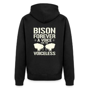 Journée mondiale de la conservation Rétro-Bison Wildlife Animal Welfare - Veste à capuche bio Premium Unisexe - noir - Dos - Nico (187cm)