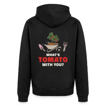 Tomate Jardinier Amoureux Drôle de Jardinier - Veste à capuche bio Premium Unisexe - noir - Dos - Nico (187cm)