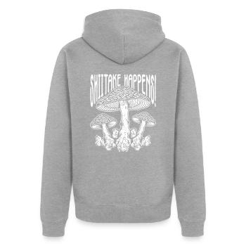 Shiitake Mushroom Forest Fungi Shiitake Moral - Unisex Premium Organic Zip Hoodie - heather grey - Back - Nico (187cm)