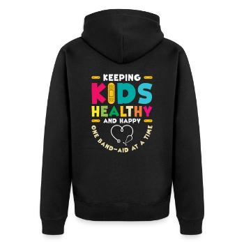 School Nurse Medical Nursing Nurse Appreciation - Unisex Premium Organic Zip Hoodie - black - Back - Nico (187cm)