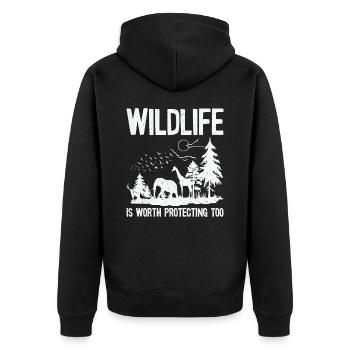 Journée mondiale des animaux Bien-être animal Conservation de la faune sauvage - Veste à capuche bio Premium Unisexe - noir - Dos - Nico (187cm)
