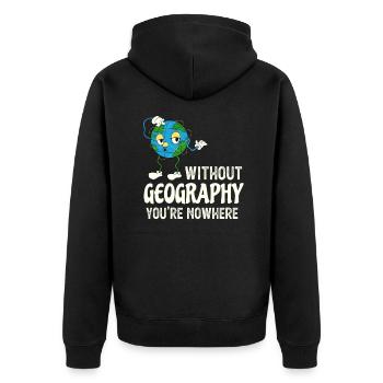 Drôle de professeur de géographie Citation Cartoon Globe - Veste à capuche bio Premium Unisexe - noir - Dos - Nico (187cm)