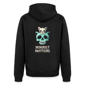 L’état d’ compte Chat Souris Motivation Entrepreneur - Veste à capuche bio Premium Unisexe - noir - Dos - Nico (187cm)