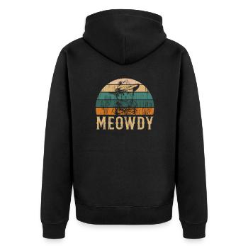 Meowdy Lusy Cowboy Cat Country Meme - Veste à capuche bio Premium Unisexe - noir - Dos - Nico (187cm)