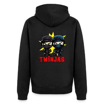 Twinjas Ninja Twins Funny siblings Boys - Unisex Premium Organic Zip Hoodie - black - Back - Nico (187cm)
