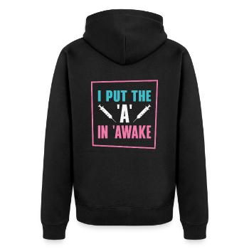 Anesthesia Anesthesiologist Nurse Anesthesiology - Unisex Premium Organic Zip Hoodie - black - Back - Nico (187cm)