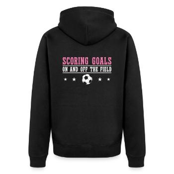 Journée internationale de la femme Objectif de la puissance du football féminin - Veste à capuche bio Premium Unisexe - noir - Dos - Nico (187cm)