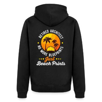 Architekt im Ruhestand Architektur im Ruhestand - Unisex Premium Bio Zip Hoodie - Schwarz - Hinten - Nico (187cm)