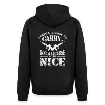 Waffen Pistolenliebhaber Waffenbesitzer Schießen - Unisex Premium Bio Zip Hoodie - Schwarz - Hinten - Nico (187cm)
