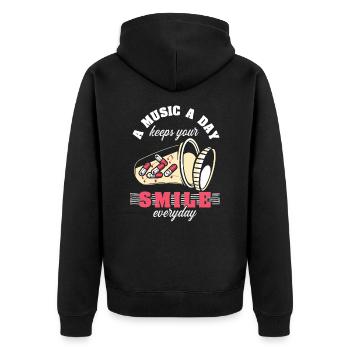 Beste Medizin Musik Selbstfürsorge Musikliebhaber - Unisex Premium Bio Zip Hoodie - Schwarz - Hinten - Nico (187cm)