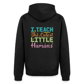 Enseignante éducatrice en éducation de la petite enfance - Veste à capuche bio Premium Unisexe - noir - Dos - Nico (187cm)